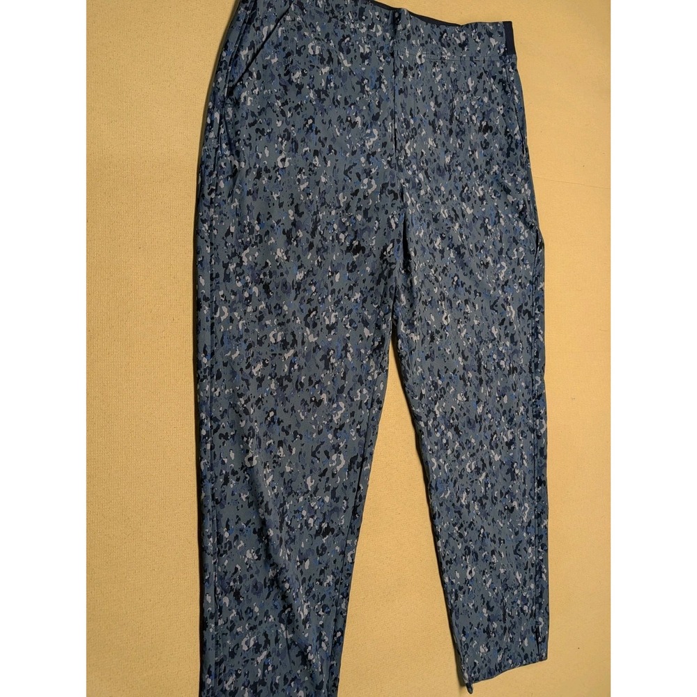 Athleta Women's Pants Sports Size 12 Blue Speckled Jogger Style Cropped Poly